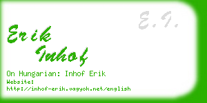 erik inhof business card